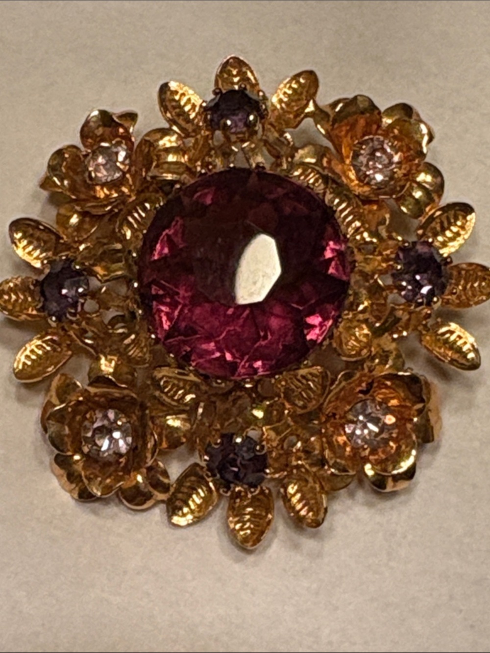 Made in Austria, vintage floral filigree brooch